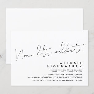 Modern Wedding Elopement, laten we het vieren Kaart