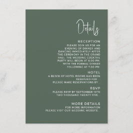 Modern wedding Enclosure Card  Details. Informatiekaartje
