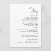 Modern wedding Enclosure Card  Details. Informatiekaartje (Voorkant)