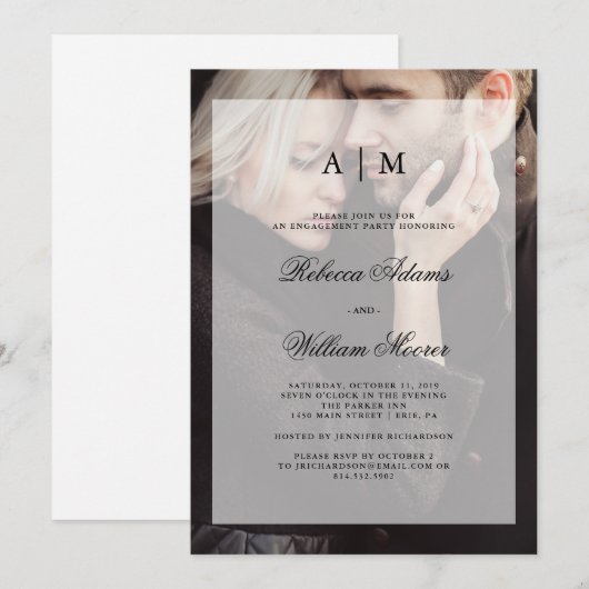 Modern Wedding Engagement Party | Fotobedekking Kaart (Voorkant / Achterkant)