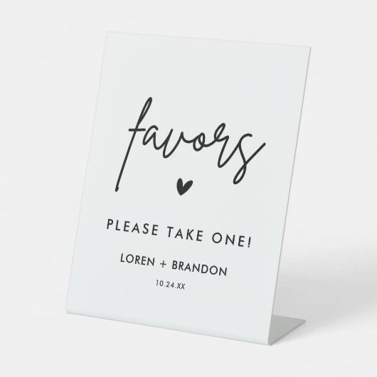 Modern Wedding Favors | Neem een Reclamebord Met Voetstuk (Voorkant)