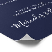 Modern Wedding Favors Personalized Navy Blue Poster (Hoek)