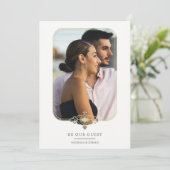 Modern Wedding Flourish Filigree Fancy Photo Frame Kaart (Staand voorkant)