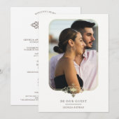 Modern Wedding Flourish Filigree Fancy Photo Frame Kaart (Voorkant / Achterkant)