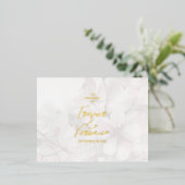 Modern Wedding Folie Invitation Briefkaart (Staand Voorkant)
