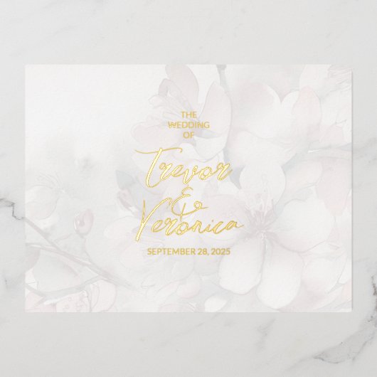 Modern Wedding Folie Invitation Briefkaart (Voorkant)