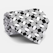 Modern Wedding Formal Black en White Bauhaus Stropdas (Opgerold)