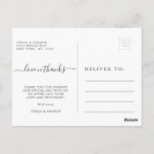 Modern Wedding Foto Dank je Briefkaart (Achterkant)