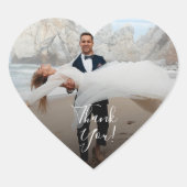 Modern Wedding Foto Dank je Hart Sticker (Voorkant)