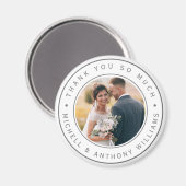 Modern Wedding Foto Dank je Magneet (Voorkant / Achterkant)