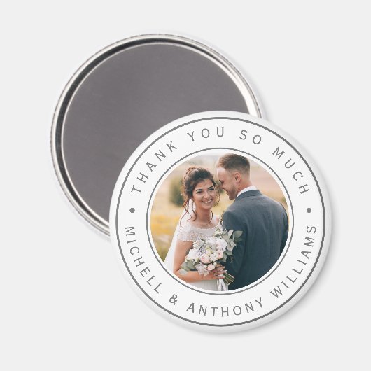 Modern Wedding Foto Dank je Magneet (Voorkant / Achterkant)