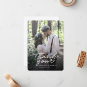 Modern Wedding Foto Dank je Notitiekaartje (Voorkant / Achterkant in situ)