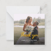 Modern Wedding Foto Dank je Notitiekaartje (Voorkant)