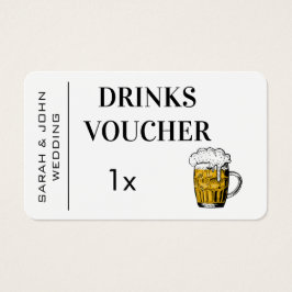 Modern Wedding Free Drink Voucher Visitekaartje