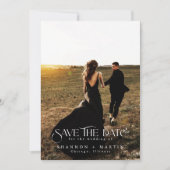 Modern Wedding Full Photo Typography Script Save The Date (Voorkant)