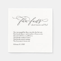Modern Wedding Fun facts napkins 