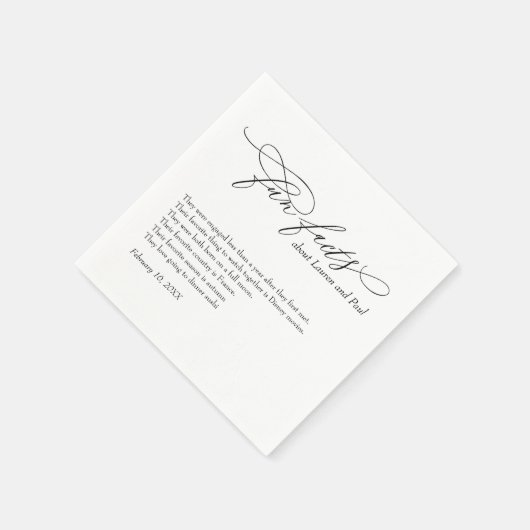 Modern Wedding Fun facts napkins Servet (Hoek)
