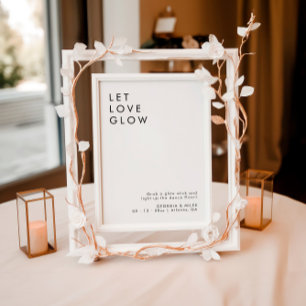 Modern Wedding Glow Stick Wedding Stuur Off Sign Kaart