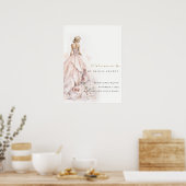 Modern Wedding Gown Vrijgezellenfeest Welkom Poster (Keuken)