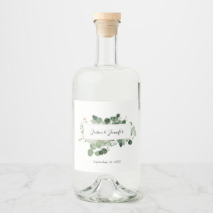 Modern Wedding Greenery Custom Couple Names Likeurfles Etiket