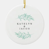 Modern Wedding Greenery kerstversiering Keramisch Ornament (Voorkant)