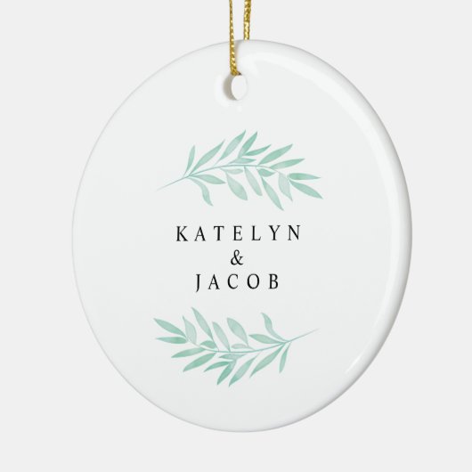 Modern Wedding Greenery kerstversiering Keramisch Ornament (Links)
