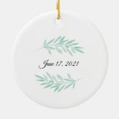 Modern Wedding Greenery kerstversiering Keramisch Ornament (Achterkant)