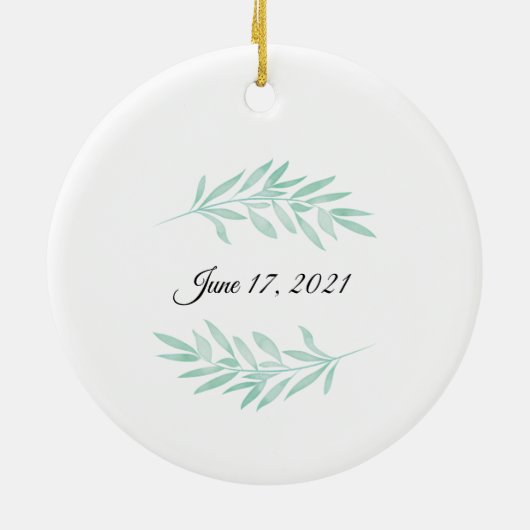 Modern Wedding Greenery kerstversiering Keramisch Ornament (Achterkant)