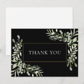Modern Wedding Greenery Leaves Dank je wel Bedankkaart (Voorkant / Achterkant)