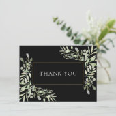 Modern Wedding Greenery Leaves Dank je wel Bedankkaart (Staand voorkant)