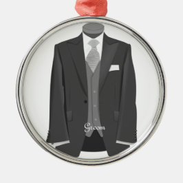 Modern Wedding Groom Tuxedo kerstversiering Metalen Ornament