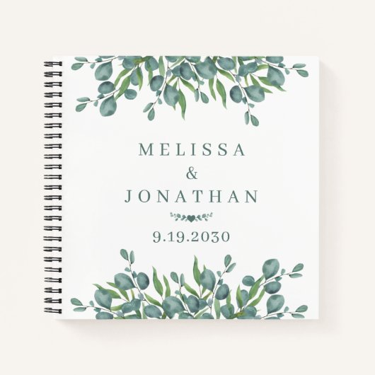 Modern Wedding Guest Book Eucalyptus Greenery Notitieboek (Voorkant)