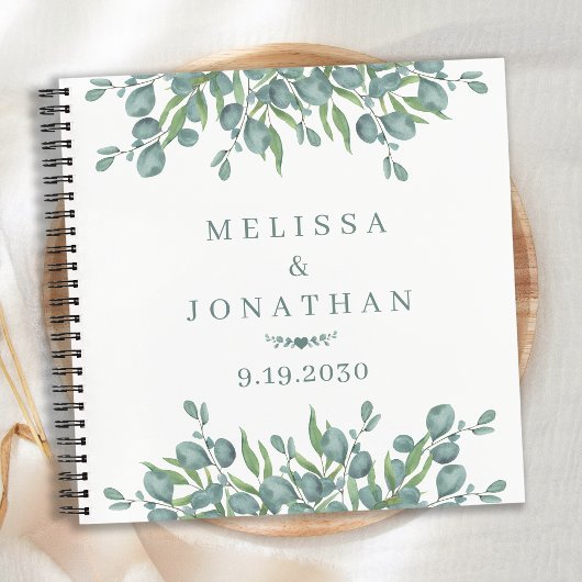 Modern Wedding Guest Book Eucalyptus Greenery Notitieboek