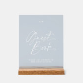 Modern Wedding Guest Book Sign | Dusty Blue Acryl Bord (Voorkant)