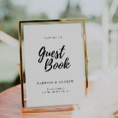 Modern Wedding Guest Book Sign Sjabloon Kaart