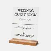 Modern Wedding Guest Book Signage Zwart Wissen Acryl Bord (Hoek)