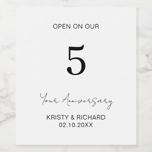 Modern Wedding Guest Book Vrijgezellenfeest Verlov Wijn Etiket (Enkel label)