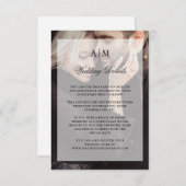 Modern Wedding Guest Details | Foto met overlay Informatiekaartje (Voorkant / Achterkant)