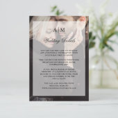 Modern Wedding Guest Details | Foto met overlay Informatiekaartje (Staand voorkant)