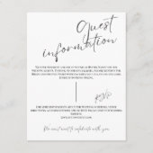 Modern Wedding Guest Information Kaart (Voorkant)