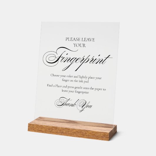 Modern Wedding Guest Tree vingerafdruk teken Acryl Bord (Hoek)