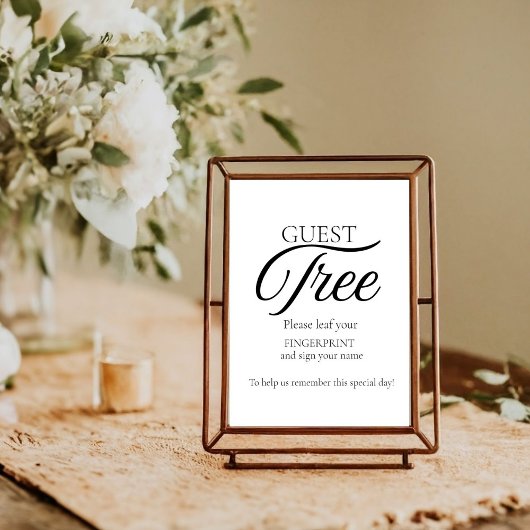 Modern Wedding Guest Tree vingerafdruk teken Poster
