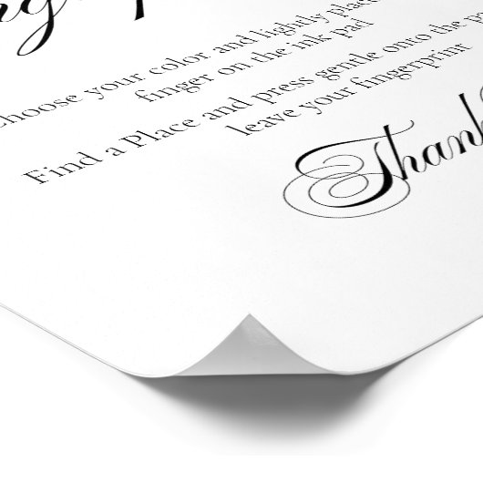 Modern Wedding Guest Tree vingerafdruk teken Poster (Hoek)