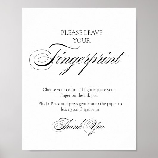Modern Wedding Guest Tree vingerafdruk teken Poster (Voorkant)