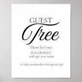 Modern Wedding Guest Tree vingerafdruk teken Poster (Voorkant)