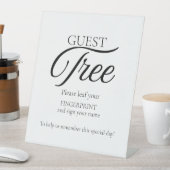 Modern Wedding Guest Tree vingerafdruk teken Reclamebord Met Voetstuk (Insitu)