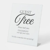 Modern Wedding Guest Tree vingerafdruk teken Reclamebord Met Voetstuk (Voorkant)