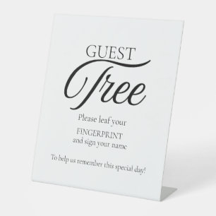 Modern Wedding Guest Tree vingerafdruk teken Reclamebord Met Voetstuk