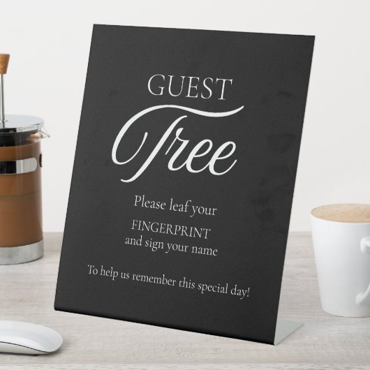 Modern Wedding Guest Tree vingerafdruk teken Reclamebord Met Voetstuk (Insitu)