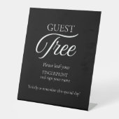 Modern Wedding Guest Tree vingerafdruk teken Reclamebord Met Voetstuk (Voorkant)